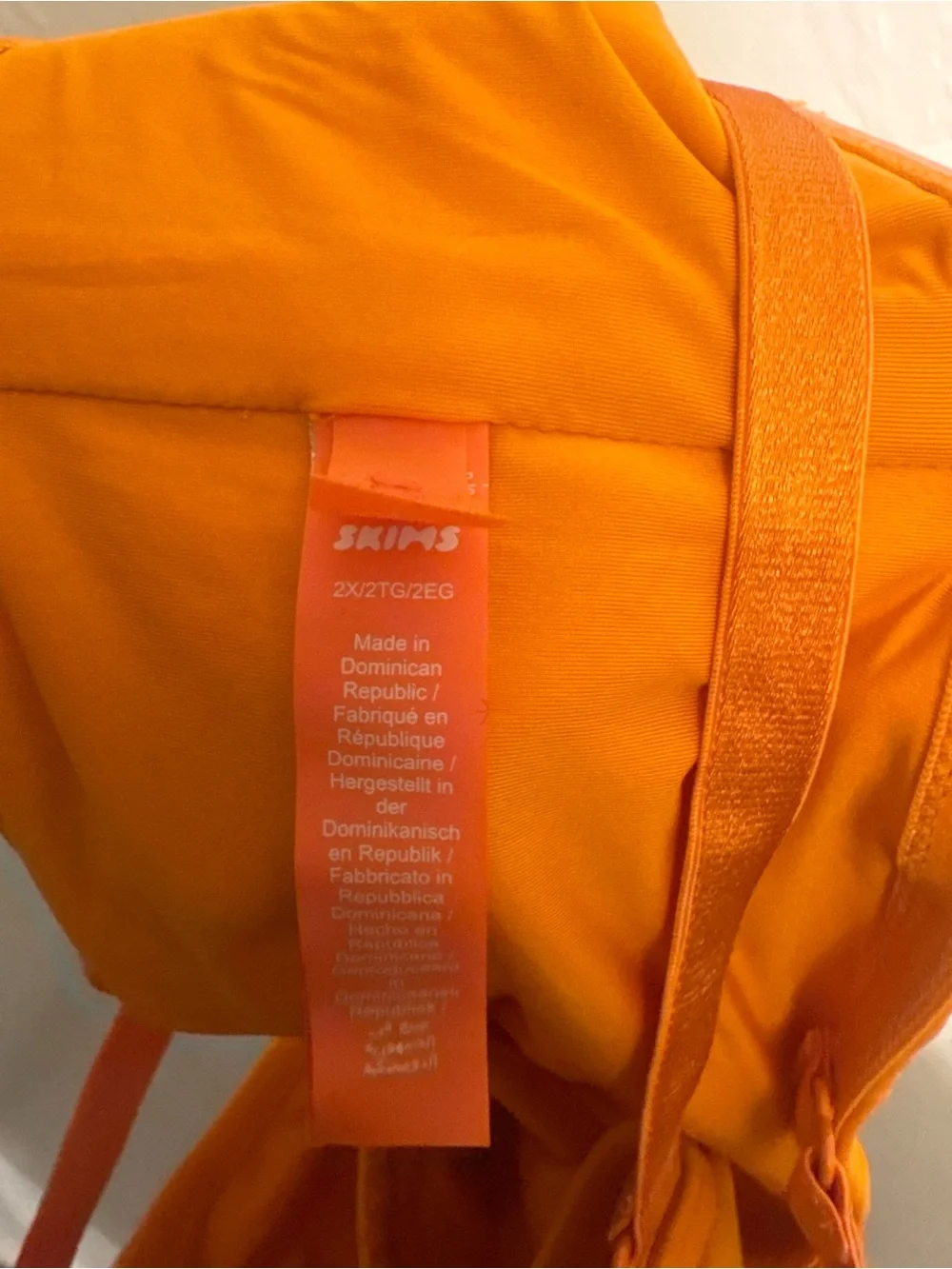 SKIMS SWIM Micro Scoop Bikini Top In Tangerine- Size 2X